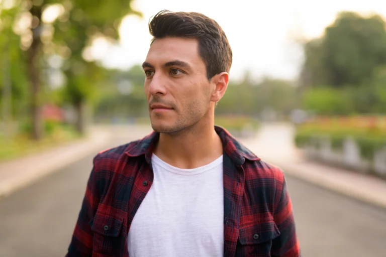 Man outdoors considering inpatient rehab options in Fairfax, VA and next steps for addiction recovery support.