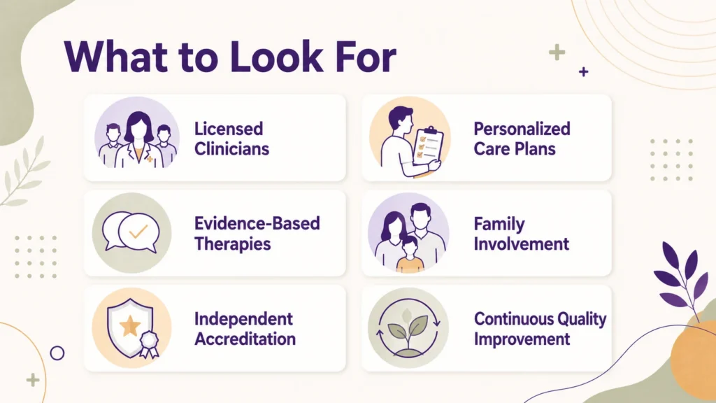 Infographic outlining common signs that may indicate a need for inpatient addiction care, including repeated relapse, mental health concerns, an unstable home environment, structured routines, and 24-hour clinical oversight.